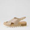 TOP END Ulrika Taupe Lizard Leather Sandals | Wedges