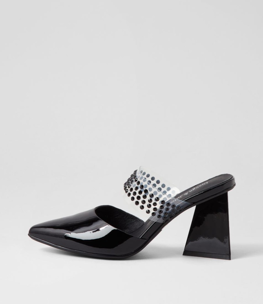 DJANGO & JULIETTE Hallams Black Patent Leather Heels | Heels