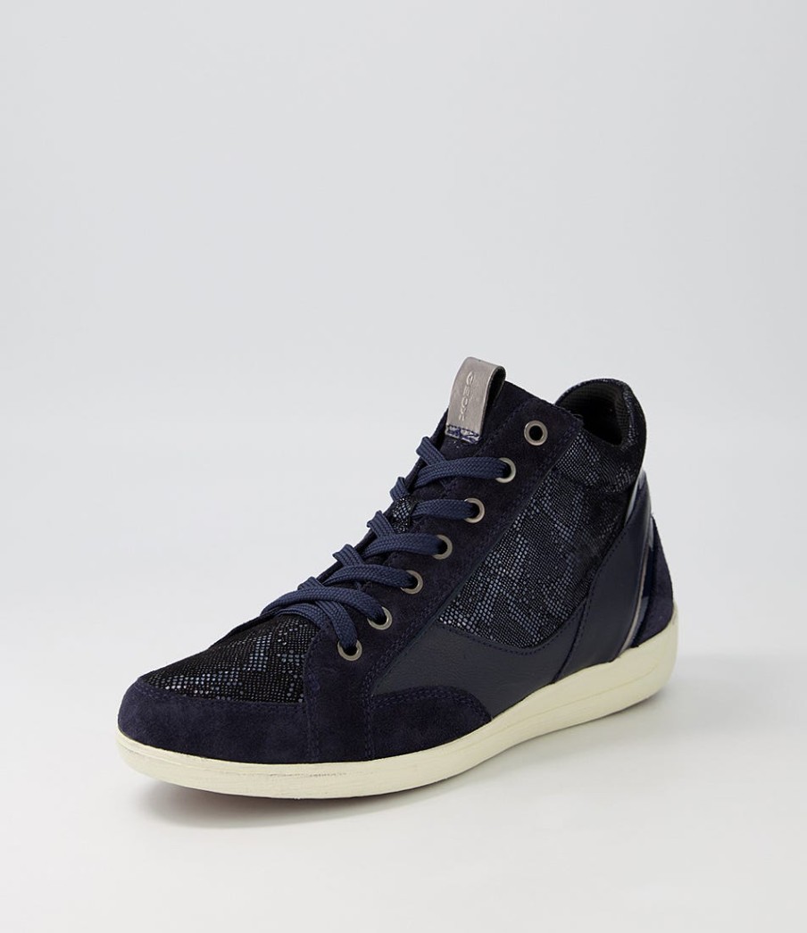 GEOX D Myria A Navy Blue Suede Leather Sneakers | Comfort