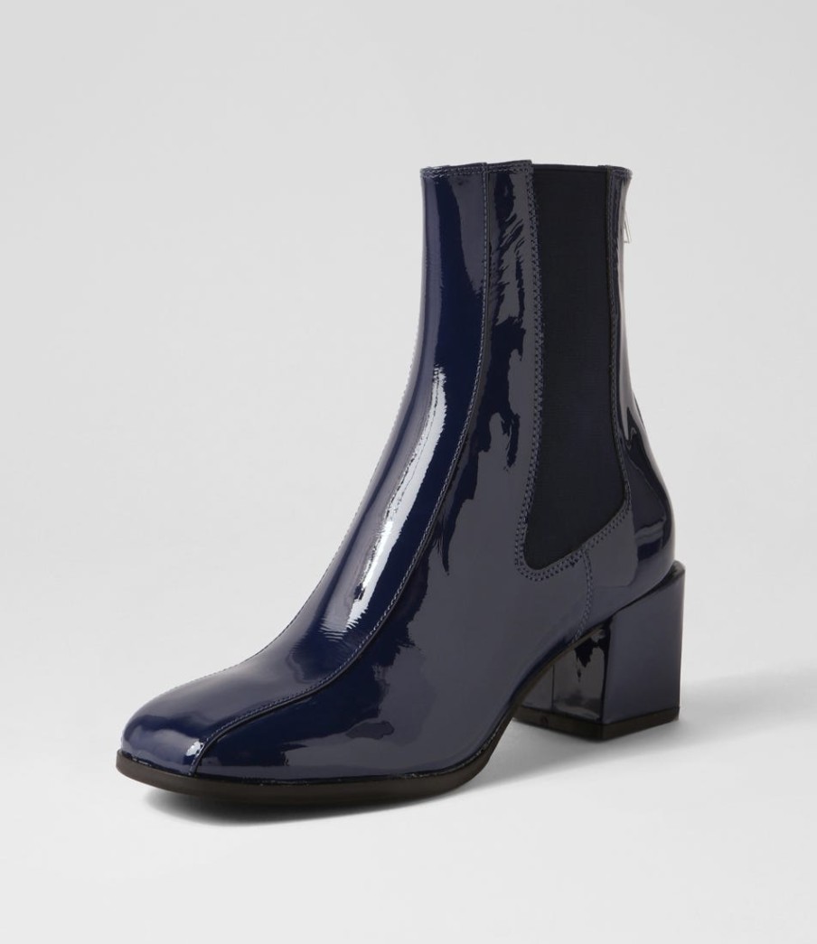 DJANGO & JULIETTE Werdy Saphire Patent Leather Chelsea Boots | Boots