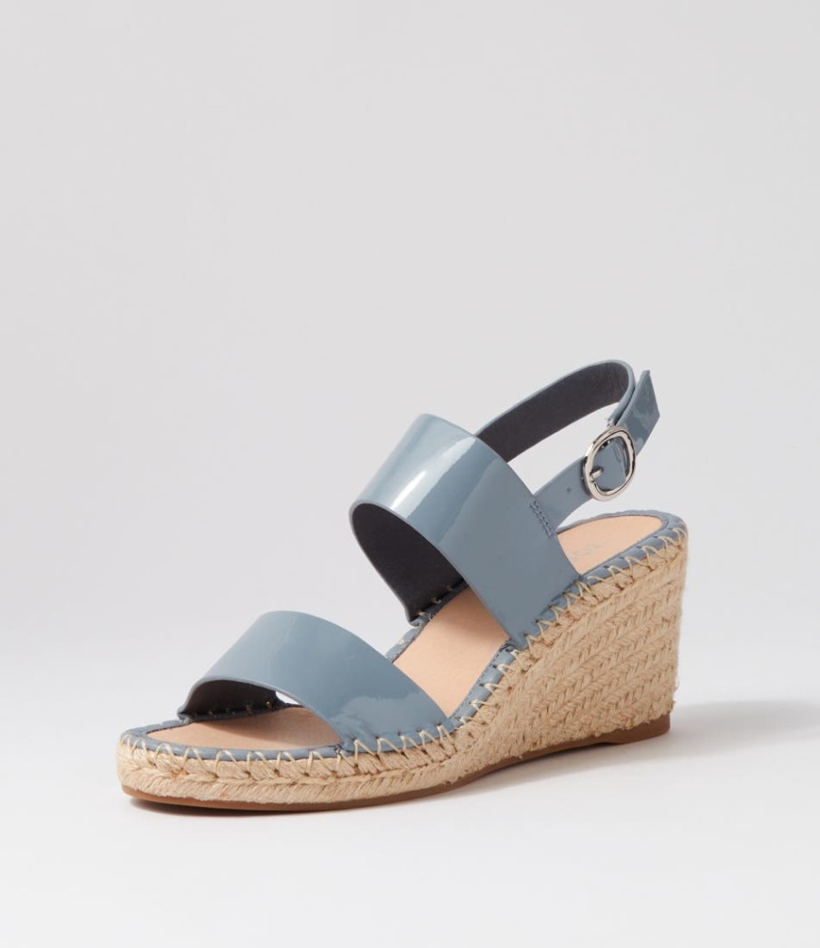 TOP END Gaga Denim Patent Leather Espadrilles | Espadrilles