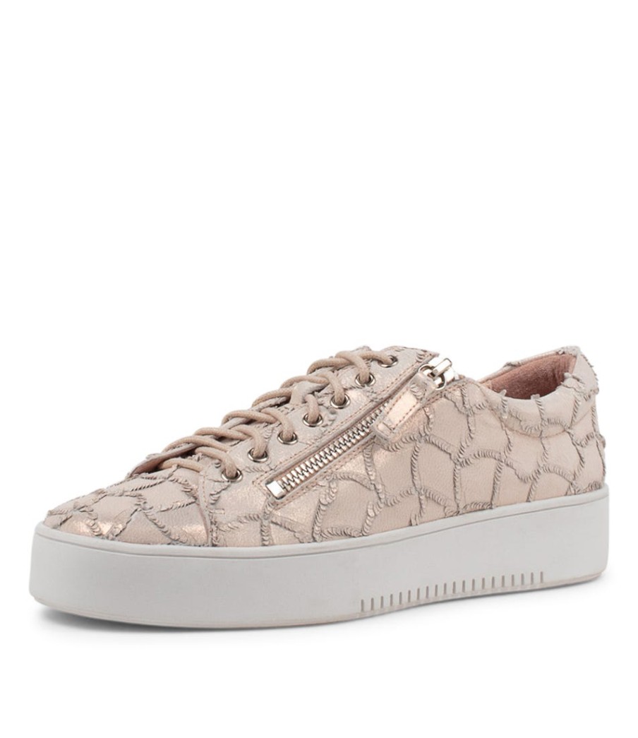 DJANGO & JULIETTE Laila Nude Frill Leather Sneakers | Sneakers