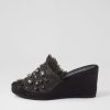 DJANGO & JULIETTE Pitchy Black Synthetic Raffia Espadrilles | Espadrilles