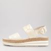 DJANGO & JULIETTE Atha White Frill Leather Espadrilles | Wedges