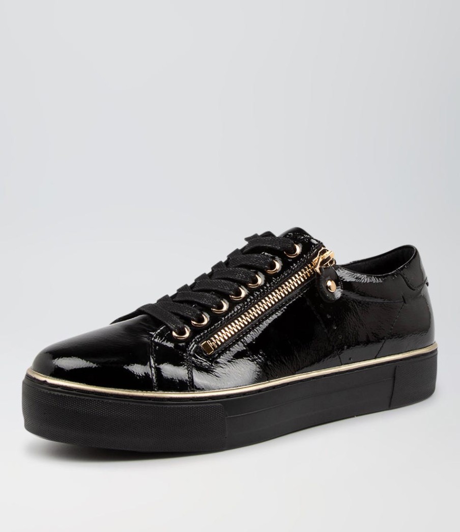 DJANGO & JULIETTE Froggy Black Patent Lea | Sneakers