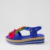 DJANGO & JULIETTE Abela Cobalt Multi Leather Sandals | Espadrilles