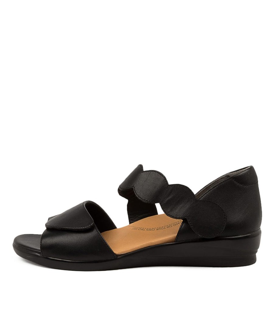 ZIERA Donato W Black Leather | Wedges