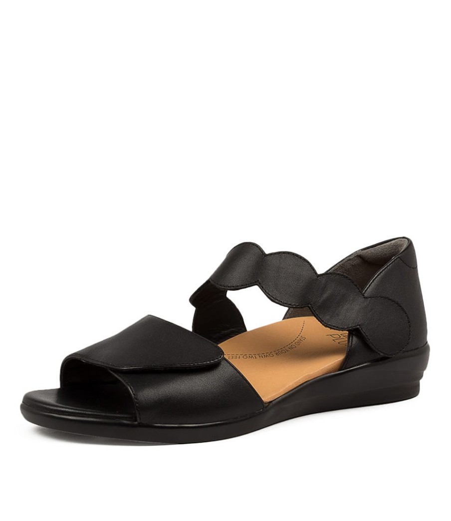 ZIERA Donato W Black Leather | Wedges