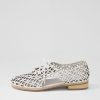 DJANGO & JULIETTE Addyst White Leather Lace Up Flats | Flats