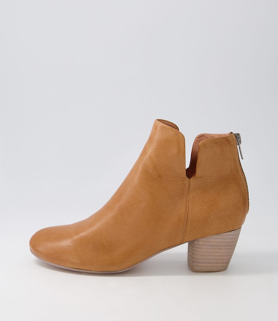 DJANGO & JULIETTE Dollars Dark Tan Leather Ankle Boots | Boots