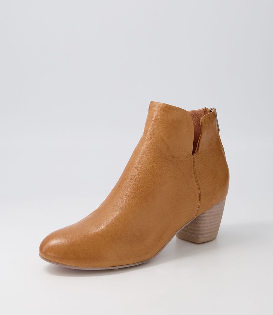 DJANGO & JULIETTE Dollars Dark Tan Leather Ankle Boots | Boots