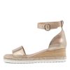 DJANGO & JULIETTE Idola Platino Scratch Leather Sandals | Espadrilles