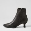 DJANGO & JULIETTE Cutaway Black Almond Leather Ankle Boots | Boots