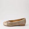 ZIERA Chelsea Xf Gold Leather Cut Leather Ballet Flats | Comfort