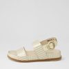 DJANGO & JULIETTE Quffle Milk Gold Stripe Leather Sandals | Flats