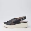 GEOX D Laudara B Black Leather Sandals | Comfort