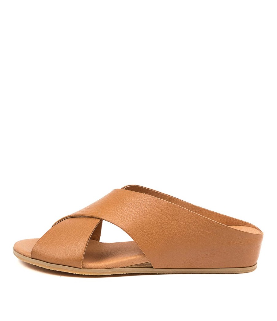 DJANGO & JULIETTE Harli Dk Tan Leather | Wedges