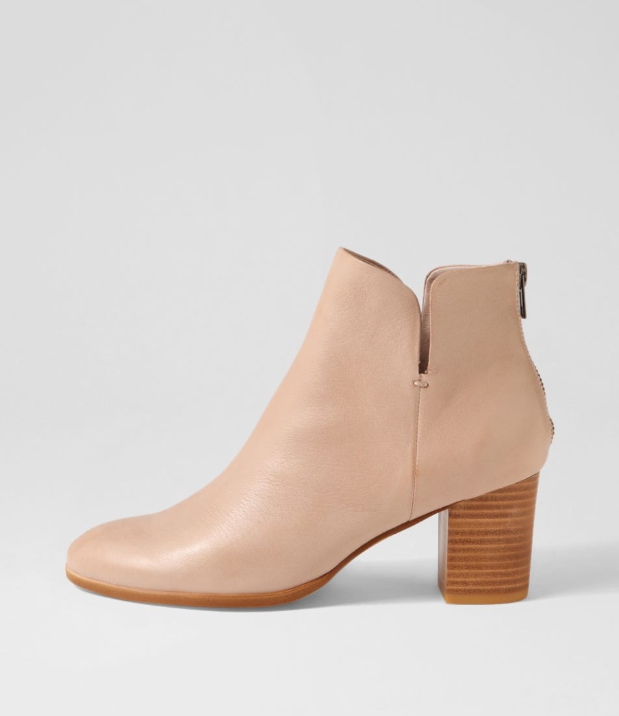 DJANGO & JULIETTE Duriel Cafe Natural Heel Leather Ankle Boots | Boots