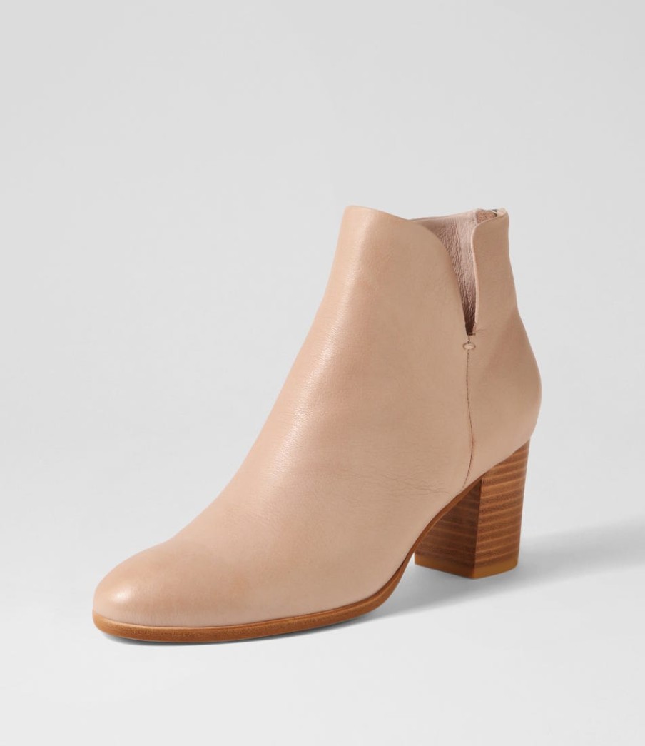 DJANGO & JULIETTE Duriel Cafe Natural Heel Leather Ankle Boots | Boots