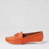 DJANGO & JULIETTE Loukas Bright Orange Leather Loafers | Loafers
