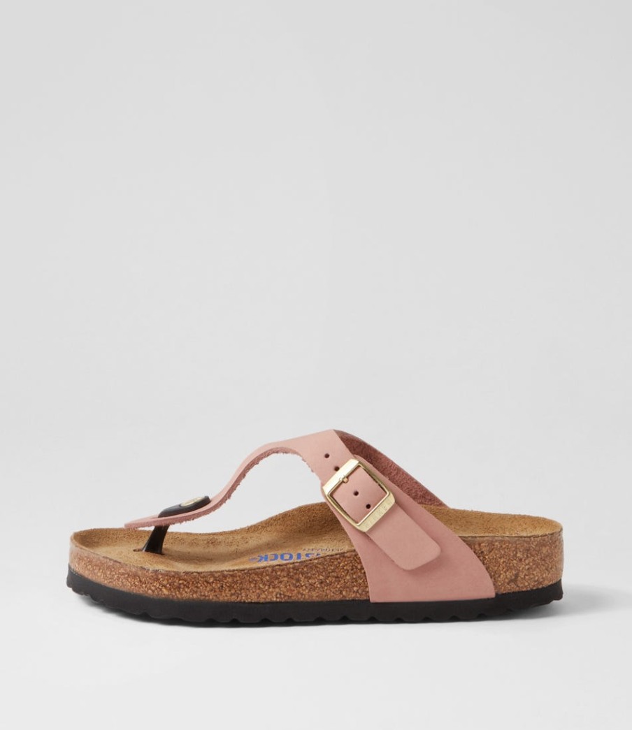 BIRKENSTOCK Gizeh Sfb Old Rose Nubuck Thongs | Comfort