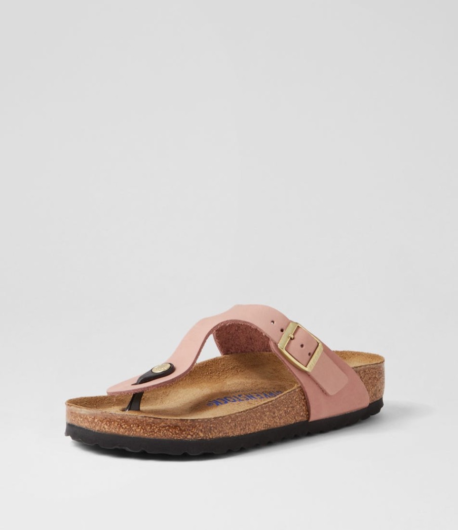 BIRKENSTOCK Gizeh Sfb Old Rose Nubuck Thongs | Comfort