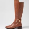 DJANGO & JULIETTE Tissy Cognac Leather Knee High Boots | Boots