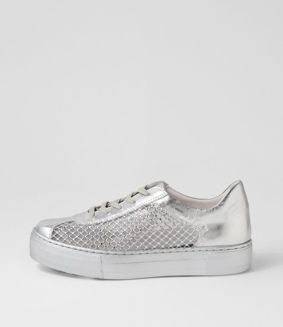 DJANGO & JULIETTE Fabia Silver Jewels Leather Sneakers | Sneakers