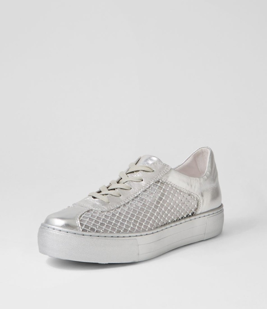 DJANGO & JULIETTE Fabia Silver Jewels Leather Sneakers | Sneakers