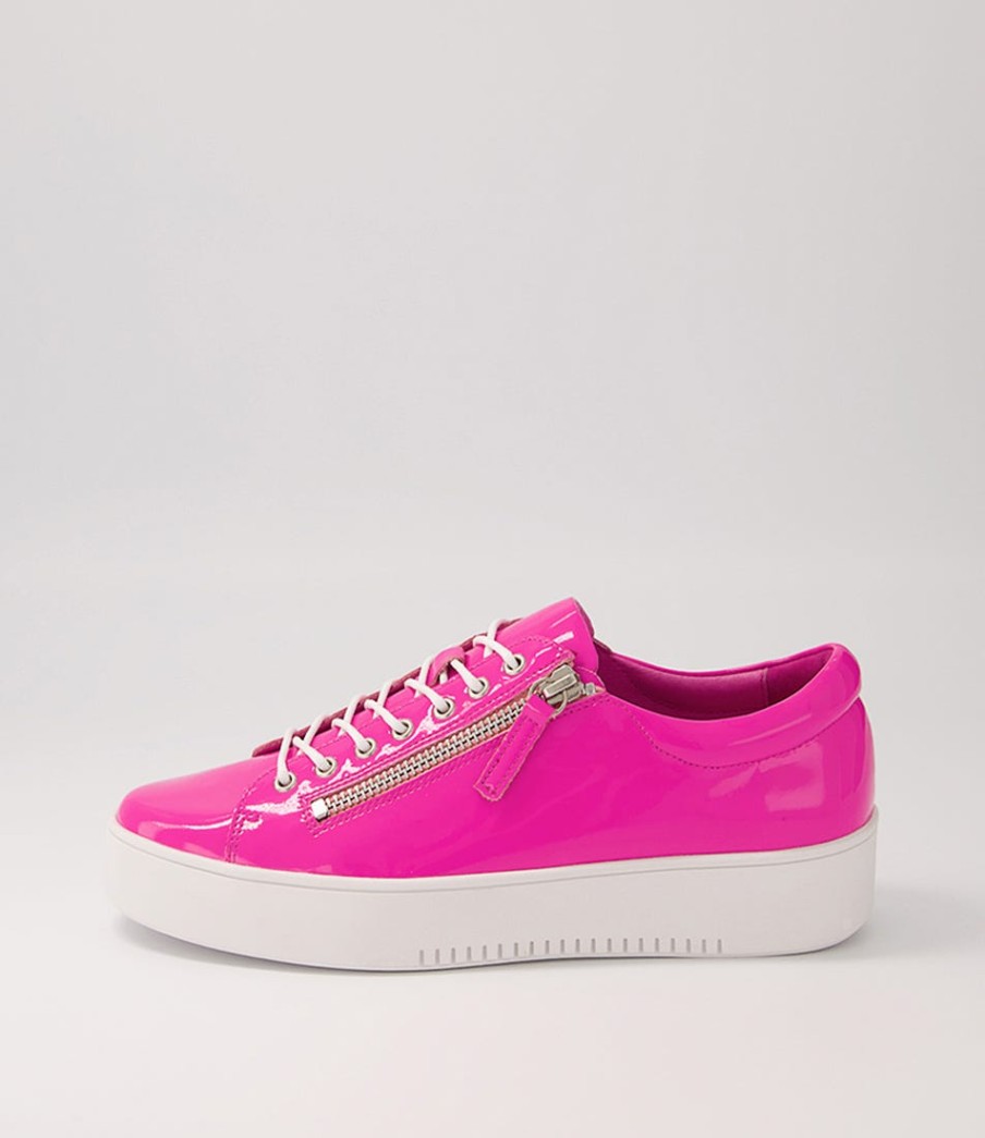 DJANGO & JULIETTE Laila Hot Pink Patent Leather Sneakers Ws | Sneakers