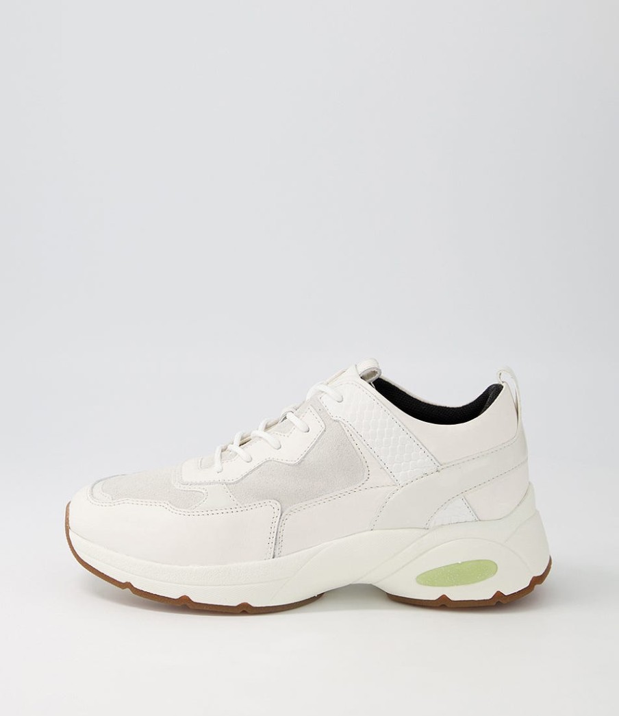 GEOX D Alhour A White Leather Suede Sneakers | Comfort