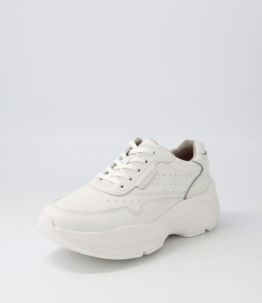 ROCKPORT Pro Walker Premium White Leather Sneakers | Comfort