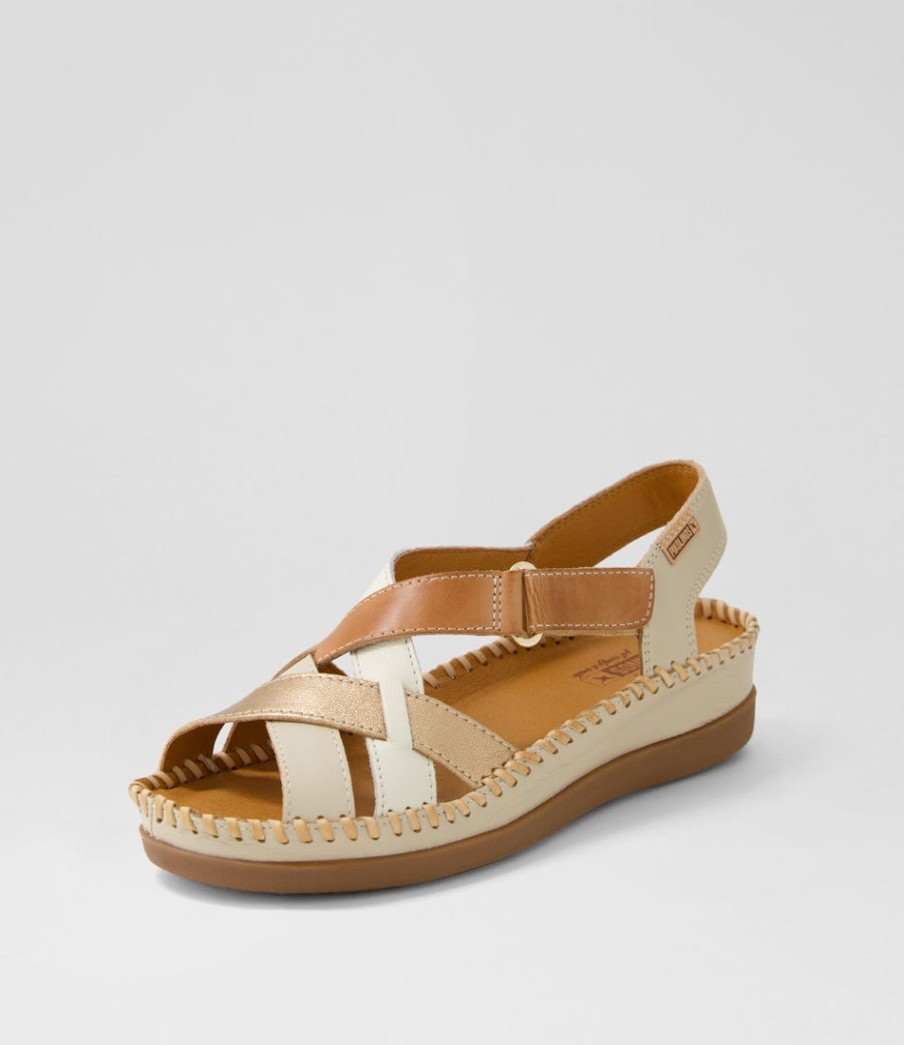 PIKOLINOS Cadaques 41 Marfil Leather Sandals | Wedges