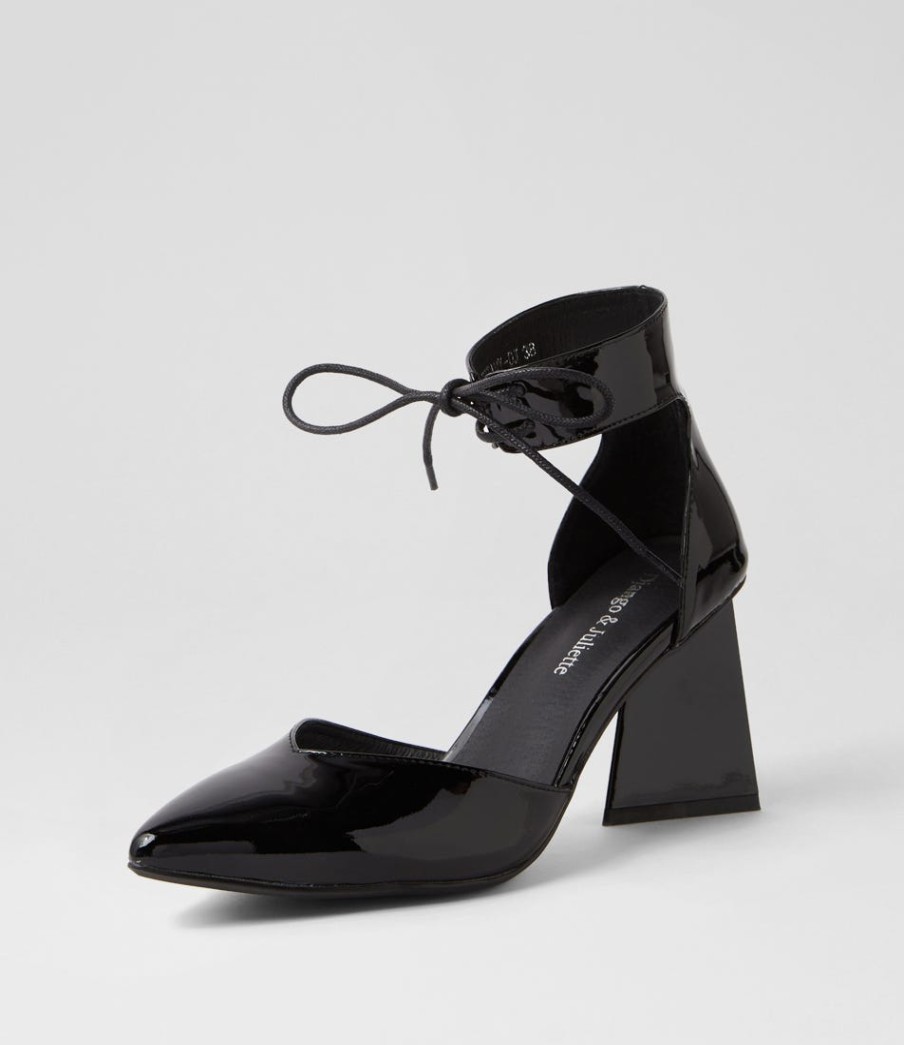 DJANGO & JULIETTE Hitany Black Patent Leather Heels | Heels