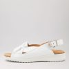 ZIERA Bari Xw White Leather Sandals Ws | Wedges