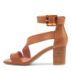 DJANGO & JULIETTE Pera Tan Leather Sandals | Heels