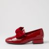 DJANGO & JULIETTE Varva Dark Red Patent Suede Heels | Loafers