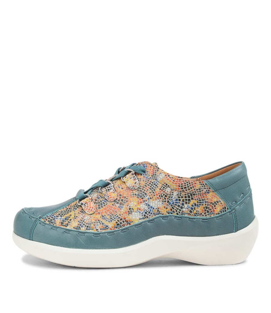 ZIERA Allsorts Xw Blue White Multi Flat Shoes | Comfort