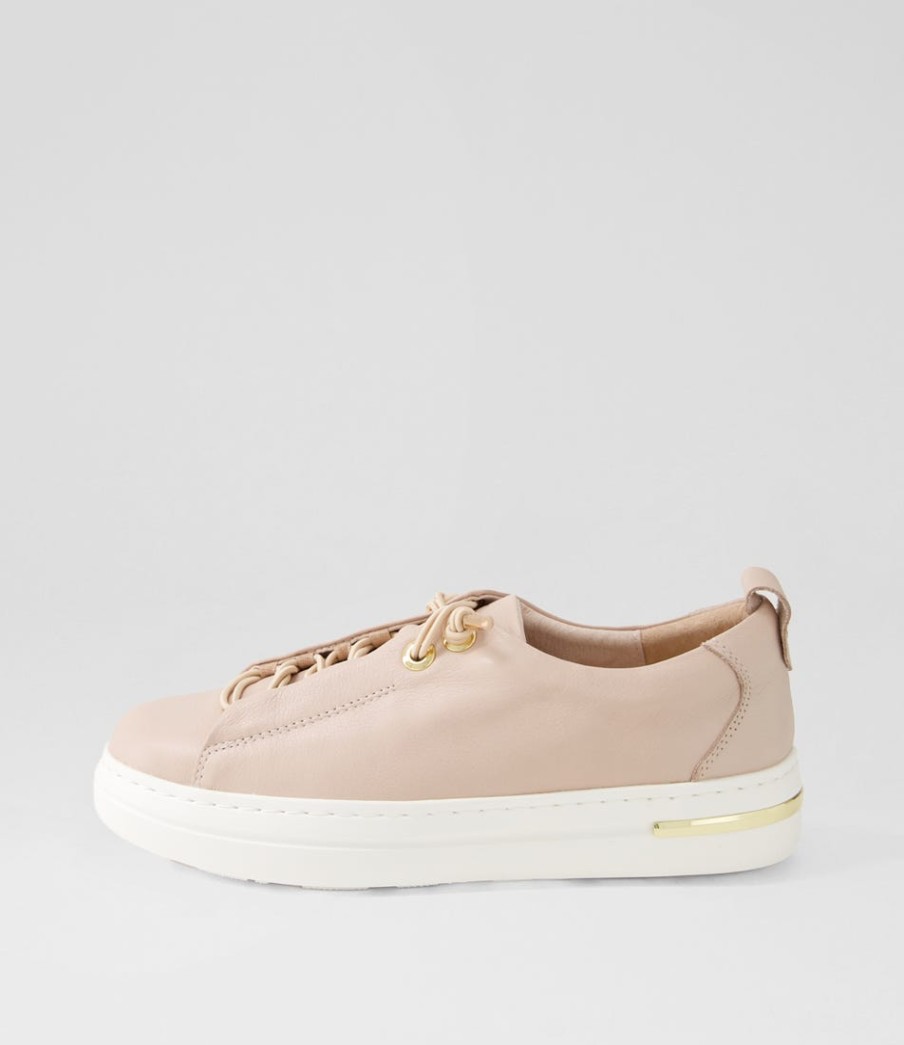 DJANGO & JULIETTE Wattel Rose White Leather Sneakers | Sneakers