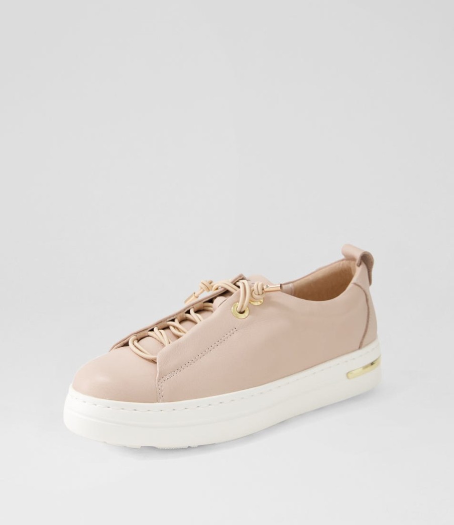 DJANGO & JULIETTE Wattel Rose White Leather Sneakers | Sneakers