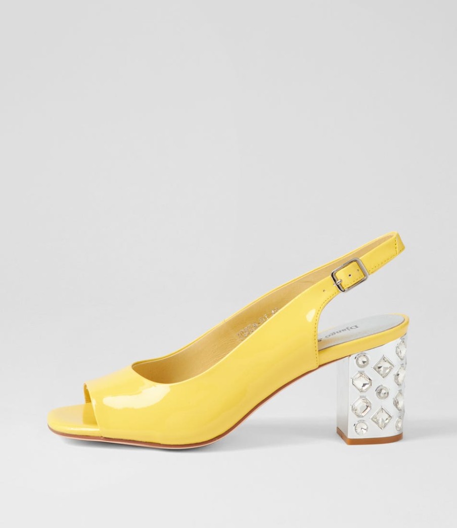 DJANGO & JULIETTE Udeem Buttercup Patent Leather Sandals | Heels