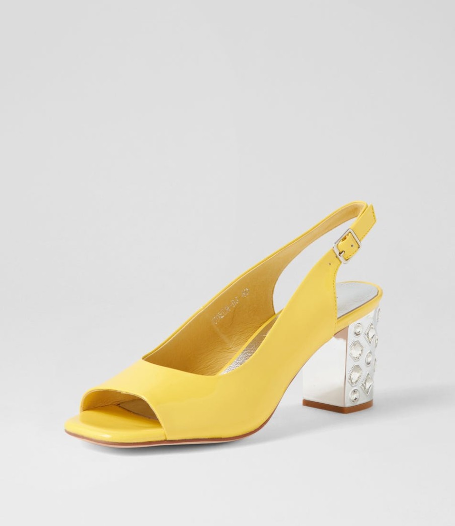 DJANGO & JULIETTE Udeem Buttercup Patent Leather Sandals | Heels