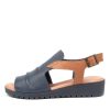 DJANGO & JULIETTE Madis Navy-Dk Tan Leather | Wedges