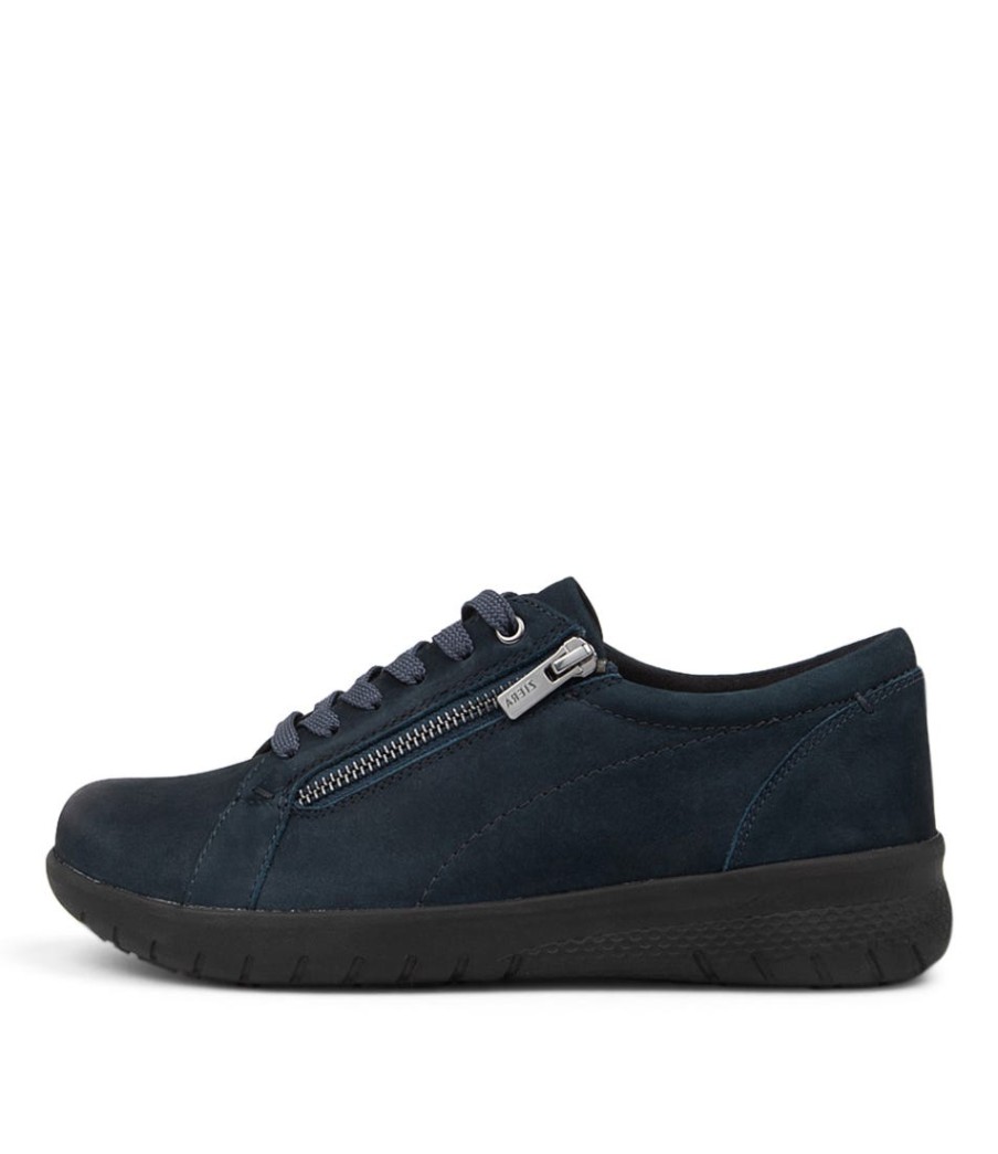 ZIERA Solar Xf Navy Leather Sneakers Bs | Comfort