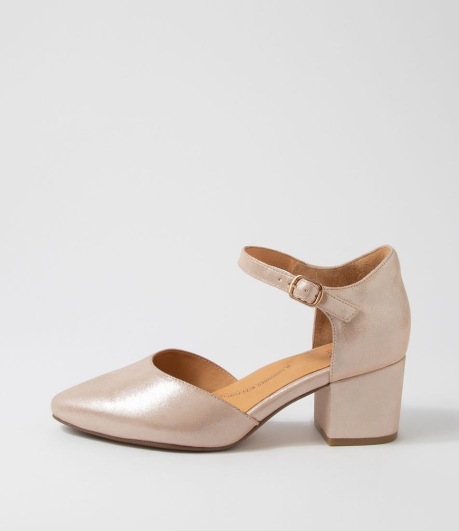 ZIERA Vitor Xw Rose Shimmer Leather Heels | Heels