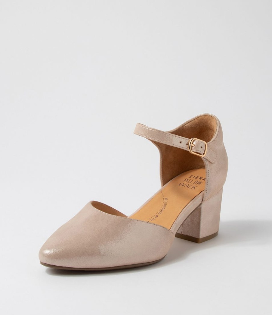 ZIERA Vitor Xw Rose Shimmer Leather Heels | Heels