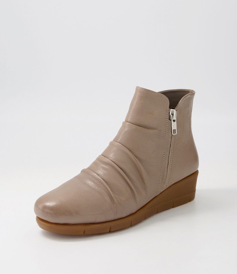 SUPERSOFT Maxie Taupe Leather Ankle Boots | Boots