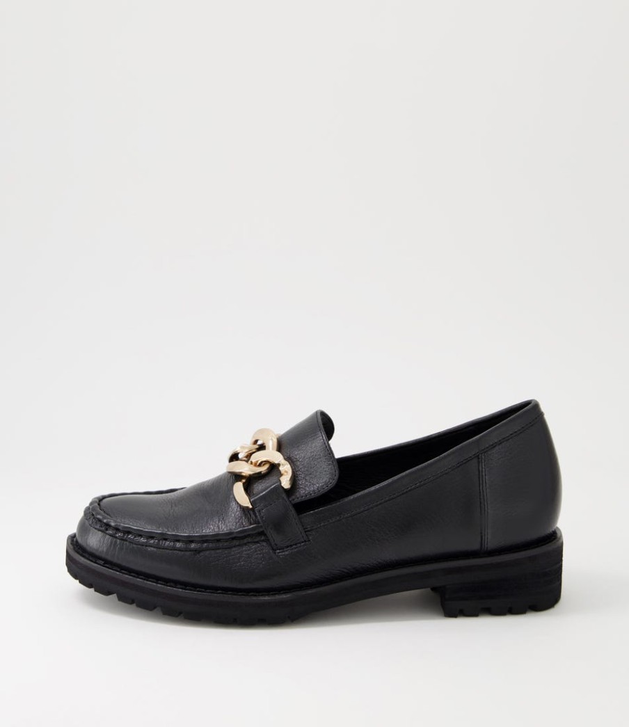 ZIERA Misima W Black Leather Loafers | Loafers