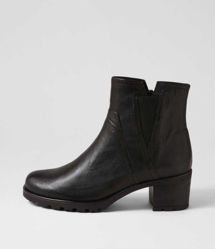 GABOR Ada Schwarz Leather Chelsea Boots | Boots