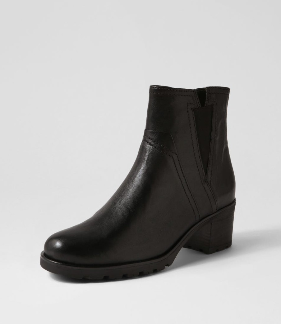 GABOR Ada Schwarz Leather Chelsea Boots | Boots